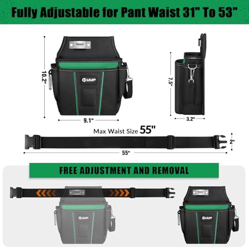 Image of UUP Tool Belt for Men, 10 Pockets Magnetic Tool Pouch Heavy Duty Toolbelt