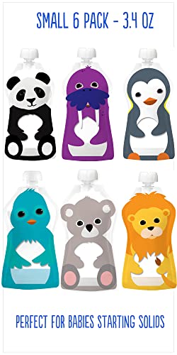 image for SQUOOSHI Reusable Baby Food Pouches - 3.4 oz-6 Small Pouches - Baby Fo