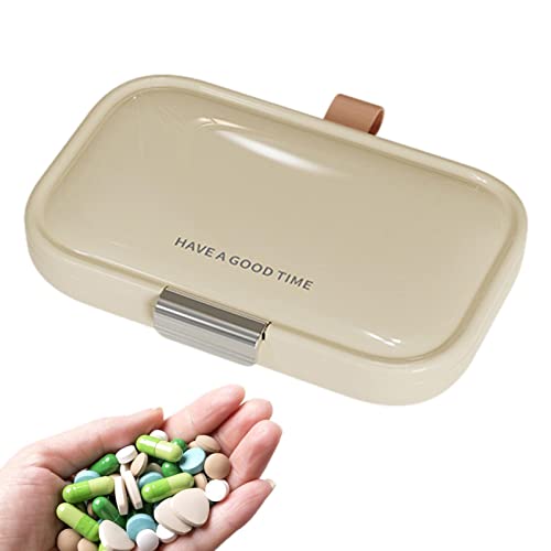 Estuche para pastillas, caja de pastillas de sellado fuerte con 7 carcasas independientes - Dispensador de pastillas pequeño portátil con cinta de silicona para tabletas, aceite de hígado de bacalao