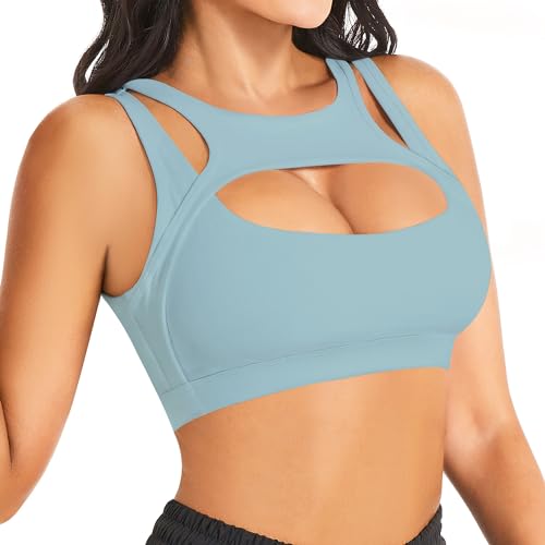 Image of Betaven Push up Sports Bra for Women Sexy Hollow Crop Tops with Removable Cups Workout Fitness Yoga Bra Medium Support