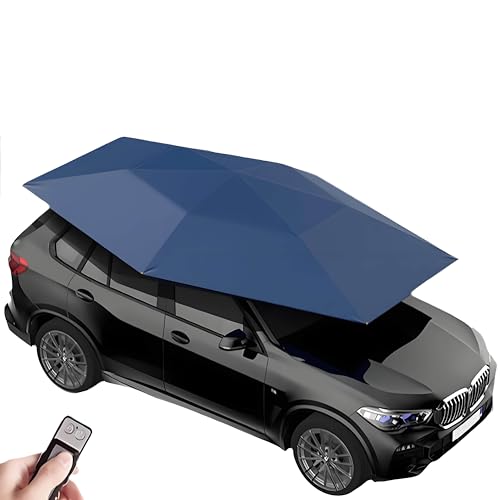 Carport entièrement automatique avec télécommande, pare-soleil pliable étanche pour protection de stationnement en plein air