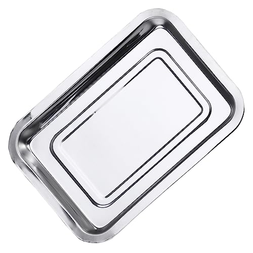 BEBEMOKO Bandeja Inoxidable para Asar Reutilizable y de Limpiar como Plato para Secar o Platos Compatible con Lavavajillas
