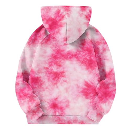 DDAPJ pyju Girls 2025 Long Sleeve Hoodie Sweatshirt Cute Tie Dye Long Sleeve Raglan Pullover Pocket Hoodies for 5-15 Years4