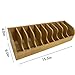 Klizdum Bamboo Sandpaper Holder & Organizer - Pre-Assembled Storage for 6 Inch Sanding Discs, Sanding Blocks & Saw Blades | Compact & Durable Woodworking Tool Accessory (10 bins)