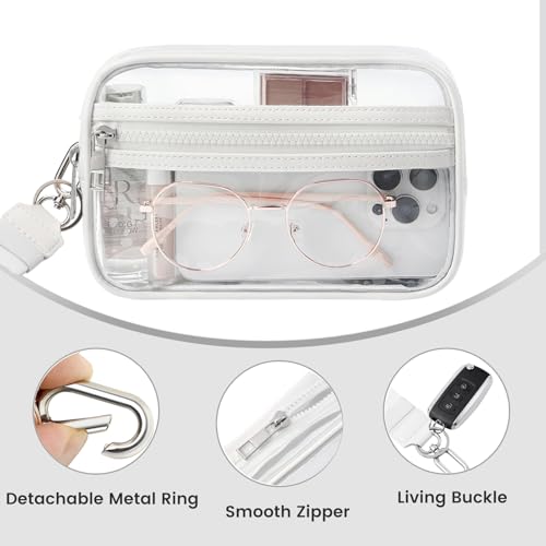 Image of Clear Wristlet Stadium Approved Clear Bag Wallet Transparent Purse for Concerts Sports Events