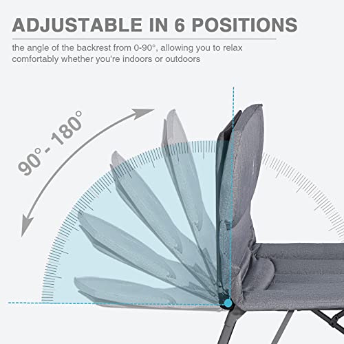 Ever Advanced 6-Position Adjustable Folding Xl Wide Camping Cot For Adults With Soft Cushion, Padded Cots For Sleeping, Portable Guest Cot Bed, Reclining Lounger Cot For Indoors & Outdoors, 400Lbs #TOP1