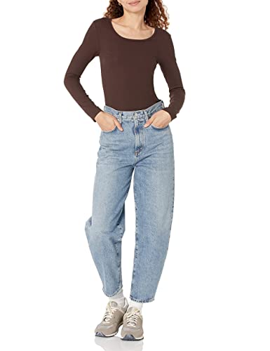 Image of Amazon Essentials Women's Long Sleeve Slim-Fit Rib Scoop Neck Sweater, Fall Tops, Pack of 2