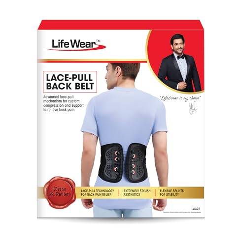 Image of Life Wear Lace-Pull Back Belt, Lumbar Support for Back Pain Relief, Adjustable Lace for Optimum Compression, Provides Stability, Prevents Movement, For Daily Use, For Men and Women, Universal Size