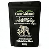 GreenValence Té de Menta Silvestre Cortada - Hojas de Menta de Portugal - Recolectadas a Mano y Secadas al Sol - Infusión Natural de Hierbas sin Aditivos - Recolección Silvestre (250 g)