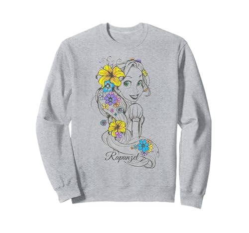 Sweatshirt Disney Tangled Rapunzel floral pour femme au style décontracté