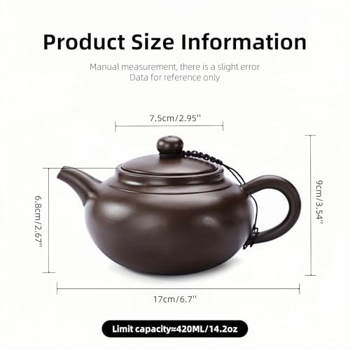 Miniatura 2 de Niukomy Tetera De Arcilla Púrpura, Tetera Yixing, Teteras De Arena Morada, Tradicional Zisha Teteras Kung Fu China, Hecha A Mano De Arcilla Con Caja, 400 Ml