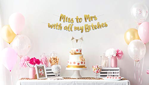 Sterling James Co. GLITTER BANNER MTMWAMB GOLD Miss To Mrs Classy & Sassy Bachelorette Gold Glitter Banner - Bachelorette Party Decorations, Favors And Supplies thumb #1
