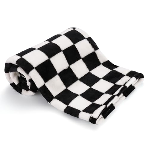 Image of Plush Soft with Checkered Baby Blanket Fleece Infant Toddler Blankets for Boys Girls,Super Soft Warm Lightweight Breathable Newborn Receiving Blankets for Crib Stroller 30"×40" (Black)