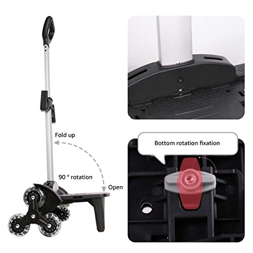 Rucksack Trolley - Rollwagen Hand Aluminiumlegierung Nicht Faltbarer Trolley Wagen für Schultaschen/Gepäck/Rucksack, Räder