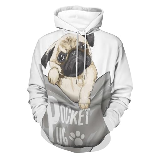 Sweatshirt pull pour homme femme confortable imprimé carlin