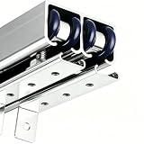 HDYZJQ Binario per Porta Scorrevole Kit Hardware per Porte Armadio Bypass Sospese, Doppio Binario per Porta Scorrevole di Lunghezza Personalizzabile per Ante Spesse 3-5 Cm(Silver,270cm/106.3in)