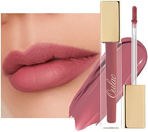 Rossetto Matte Lunga Durata Liquido – Oulac Nudo Tinta Labbra Finish Matte No Transfer Colore Impermeabile Lucidalabbra Extra-Pigmentato Lucidalabbra, Formula Vegana Stay Matte Ink (M12)