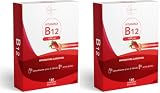 Vitamina B12 1000 mcg | 160 micro compresse masticabili alto assorbimento | | Gusto fragola | supporto fisico e mentale | vitamina b Vegan | Alto dosaggio (Confezione da 2)