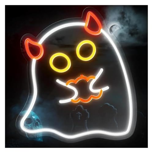 Lampe au néon fantôme d'Halloween SHENHUO déco murale 28x32 cm