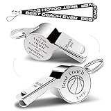 QIBAJIU Whistles with Lanyard, Coach Whistle, Basketball Gifts, Coach Gifts for Men Women, Thank You Cheer Coach Gift Best Coach Ever - Teacher Whistle Coach Gifts