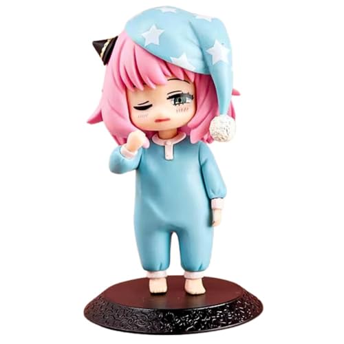 Image of Blue Aura Anya Forger Action Figure Height-13cm Collectible Multicolour PVC | Anya Blue nightsuite Smiling