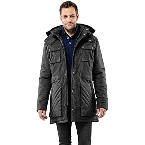 Vincenzo Boretti Herren Winter-Jacke dick warm gefüttert Parka kuschelig sportlich elegant Winter-Mantel slim-fit tailliert lang Cover