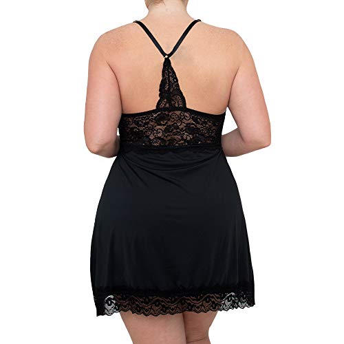 Camisola Plus Size Bijoux Tamanho:48;Cor:Preto;Gênero:Feminino