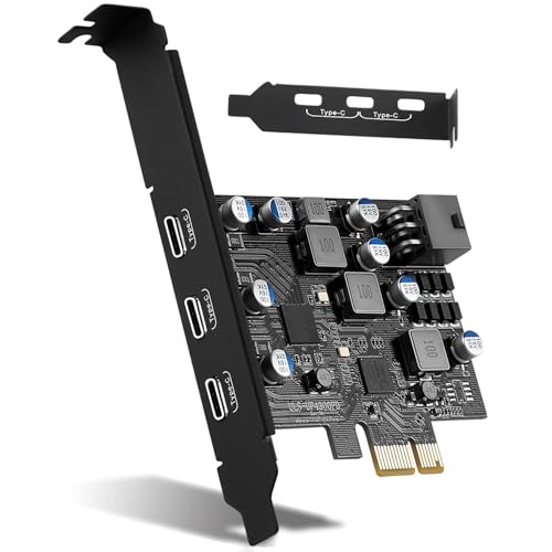 YEELIYA USB PCIe Card 20W Power Delivery 3 USB Type-C Ports PCIe USB 3.0 Expansion Card Desktop PC Internal USB3 Hub Support Windows XP/7/8/10 and Linux MAC OS with Low Profile Bracket by YEELIYA - Image 8