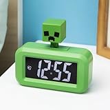 Design compact et portable. Paladone Réveil pour table et bureau Creeper Minecraft Vert Original