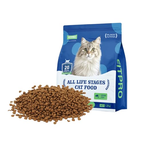 Alimento para gatos de todas las edades, 1,5 kg – Receta de cuidado intestinal con 20 mil millones de probióticos, pollo y salmón, alimentos de alta proteína con una tasa de absorción del 90%
