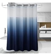 Ecoehoe 71" W x79 L Hook Free Fabric Shower Curtain with Polyester Snap-in Liner with Magnets–Hot...