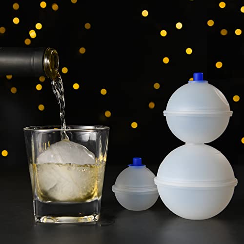Ice Molds, Hotder Ice Cube Tray(Set Of 3), Silicone Molds Round Ice Cube Trays, Stackable Ice Ball Molds (3 Different Sizes), Ice Ball Maker Mold Sphere Ice Cube Mold For Whiskey, Father’s Day Gifts #TOP6