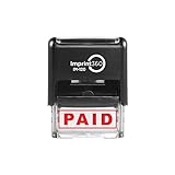 Imprint 360 AS-IMP1027 - Paid, Heavy Duty Commerical Quality Self-Inking Rubber Stamp, Red Ink, 9/16