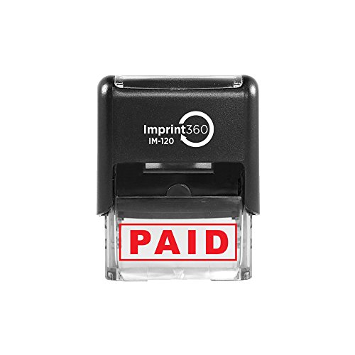 Imprint 360 AS-IMP1027 - Paid, Heavy Duty Commerical Quality Self-Inking Rubber Stamp, Red Ink, 9/16