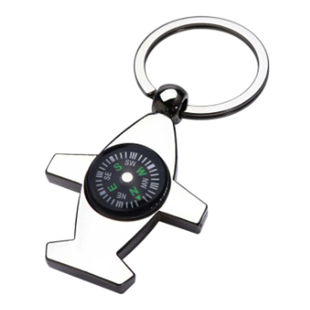ARFUKA Compass Keyring Aircraft Model Pendant Keychain Metal Key Ring Charm Jewellery Christmas Birthday Gift Keyrings Key Chain Key Ring Holder for Men and Women