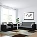 Adorn India Rio HighBack 3+1+1 5 Seater Sofa Set (Black & Grey) (3 Year Warranty)