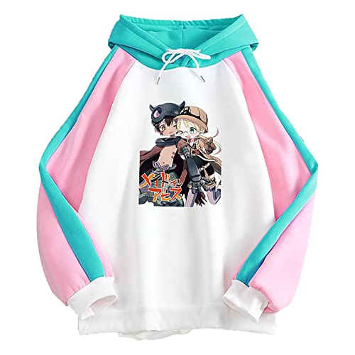 XSLGOGO Unisex Anime Sudadera con Capucha Made in Abyss Sudadera con Capucha Riko Casual Raglan Sudadera de Manga Larga Reg Pullover Nanachi Sudadera Cover