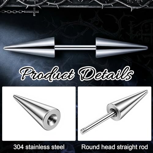 Pinzas para cabello punk Nogeqi 20 piezas plata miniatura 6