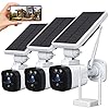 Camland Solar Security Camera System Wireless WiFi, 3 Pack 3MP Outdoor (with Base Station) for Home Security, Night…