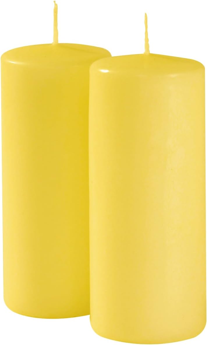 Pack of 6 Candles - Diameter 6 cm Height 15 cm - Yellow Colour - Burning Time 72 Hours - Cereria Di Giorgio