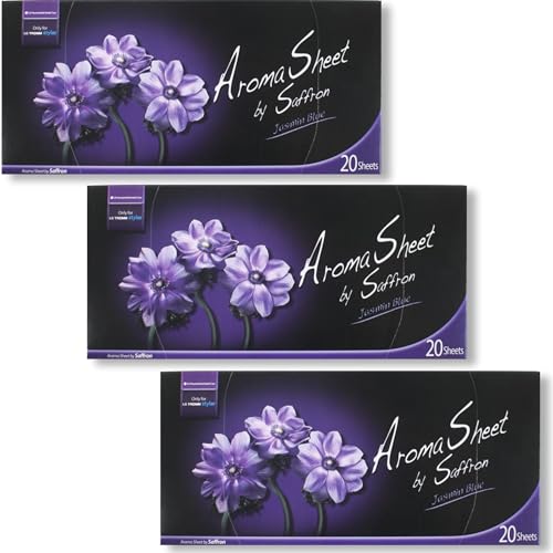 Jasmin Blue Sheet Fragrance 20 x 3 Pack - Long-Lasting Dryer Sheet Scent for Clothing Styler - Deodorizing & Refreshing Fragrance - Easy Use Styler Fabric Softener Sheets Compatible with LG Styler