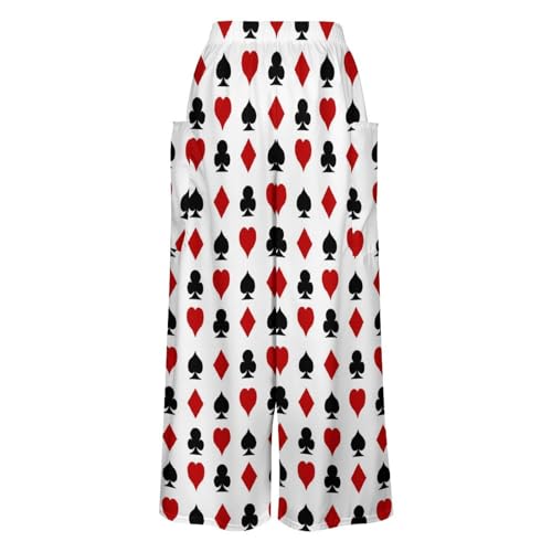 Loose Fit Casual Playing Card Suit Casino Pattern Pants for Women Comfy Style4