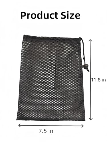 6 Pcs Mesh Bags Drawstring 11.8" x 7.5" Small Golf Ball Mesh Bag, Nylon Sports Net Bag Multipurpose for Golf Stuff Balls, Tennis ball and Travel2