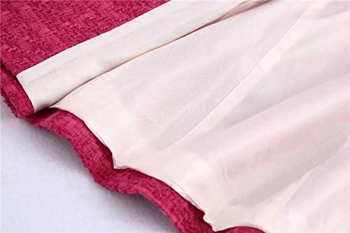 Casaco De Ternos De Outono Textura De Lapela Casaco De Ternos De Treliça Dupla Manga Comprida, Rosa