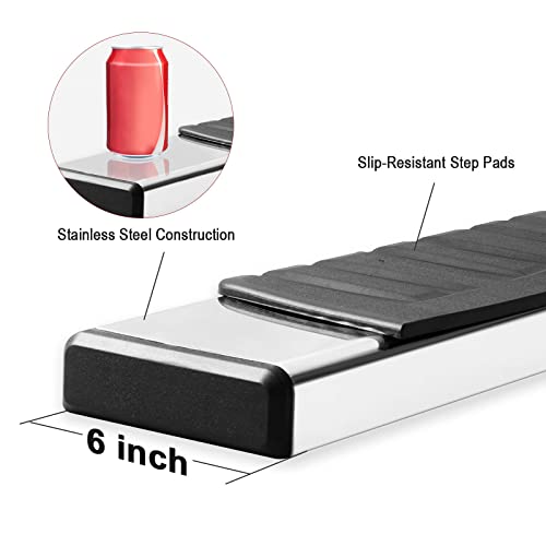 Climwa 6 Inch Running Boards Compatible With 2007-2018 Chevy Silverado/Gmc Sierra 1500 ; 2007-2019 2500/3500 Double Cab(Not For Diesel Engine).Truck Step Side Steps For Extended Cab Chrome #TOP4