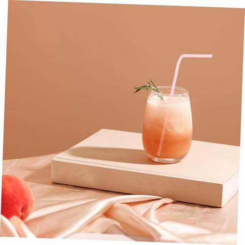 Pitillos plásticos flexibles rosa descartables 200 pcs miniatura 4