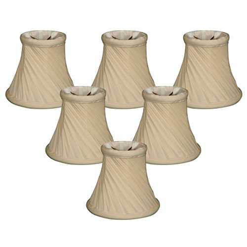 Black Friday - 80% OFF Royal Designs Empire Clip on Chandelier Lamp Shade, White, 3"" x 4.25"" x 4.25"", Set of 6", Eggshell (CS-716EG-6)