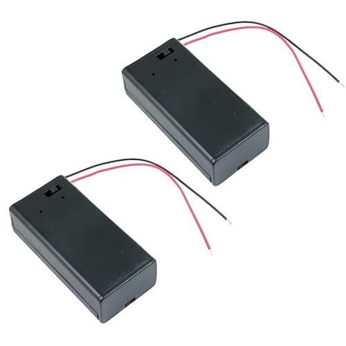 PP3 Enclosed 9V Battery Holder with Switch Hobby DIY Electronics (Pack of 2)