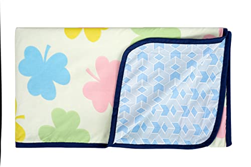 Image of BSB HOME Pure Cotton 120 GSM Reversible Soft Light Weight Printed Single Bed Blanket /AC Dohar /Summer /Skin Friendly Dohar-220 x 152 cm- Pista Pink