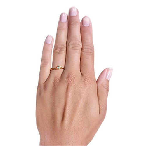 Goldmaid Anillo de Mujer de oro rosa con Corte Brillante Redondo Diamante - Tamaño 56 (17.8)